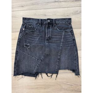 Blank NYC Women’s Size 27 Black Distressed Jean Skirt Blanknyc